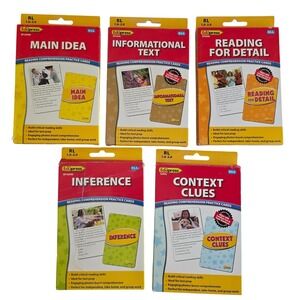 Edupress Reading Comprehension Practice Cards Lot 5 Decks RL 1.0-2.0 READ